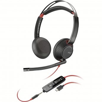 Hewlett Packard Poly Blackwire 5220 StereoPoly Blackwire 5220 Stereo USB-C Headset +3.5mm Plug +USB-A USB-C Headset +3.5mm Plug +USB-C/A Adapter (207586-201)