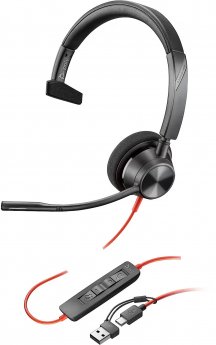 Hewlett Packard Poly Poly Blackwire 3310, headset black, mono, USB-C