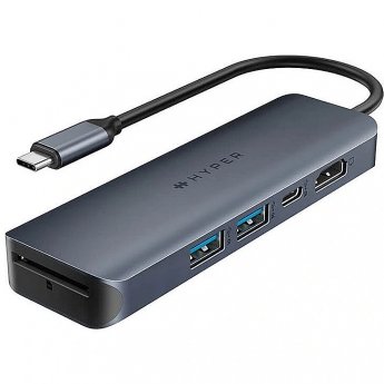 Hyper | HyperDrive EcoSmart Gen.2 Universal USB-C 6-in-1 Hub with 100 W PD Power Pass-thru