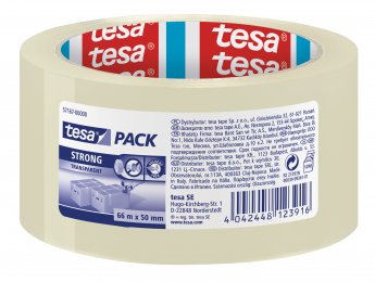 Iepakošanas līmlente tesa® Strong, caurspīdīga, 66m x 50mm