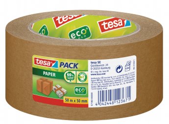 Iepakošanas līmlente tesapack® ecoLogo®, videi draudzīga, 50m x 50mm