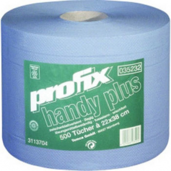 Industriālais papīra dvielis Profix handy plus, W1, 2 slāņi, 180 m, zils, 1 rullis/iepak.