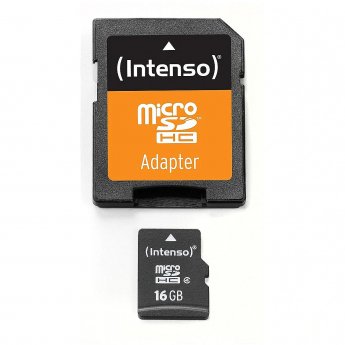 Intenso microSDHC, 16GB, Class 4 +Adapter