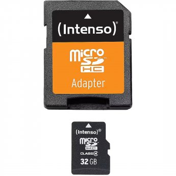 Intenso microSDHC, 32GB, Class 4 +Adapter