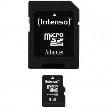Intenso microSDHC, 4GB, Class 10 +Adapter