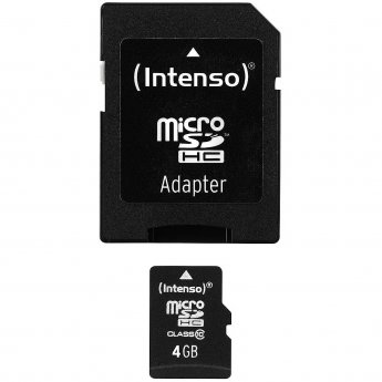 Intenso microSDHC, 4GB, Class 10 +Adapter