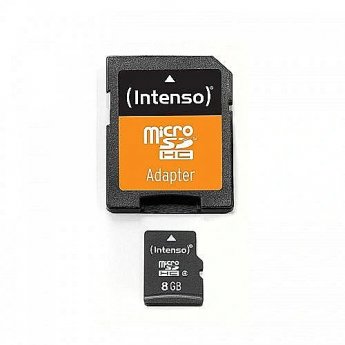 Intenso microSDHC, 8GB, Class 4 +Adapter