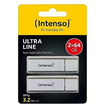 Intenso Ultra line, 64GB, PACK2, Silver