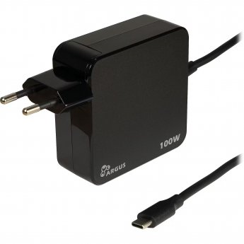 Inter-Tech Argus PD-2100 USB-C Charger, Black, 1.80m Cable, PD 3.0, 100 Watt