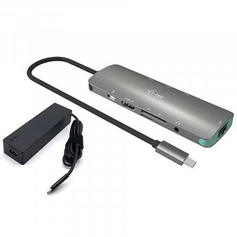i-tec USB C Metal Nano Dock 1xHDMI 4K 1xSD + 1xmicroSD Kartenleser 1xGLAN 1xAudio 3x USB 3.0 Port 1x USB-C PD + Charger 100W