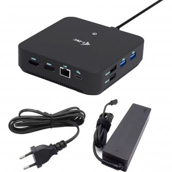 i-tec USB-C DP Dual HDMI2xHDMI 4K 60Hz 1x USB-C (10Gbps) 5x USB-A (3x5Gbps) Power Delivery 100W LAN Audio + uniwersalna ładowarka 100W