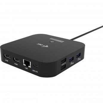 i-tec USB-C Dual HDMI 2xHDMI 4K 60Hz 2x USB-C (10Gbps+5Gbps) 4x USB-A (2x5Gbps) Power Delivery 100W LAN Audio