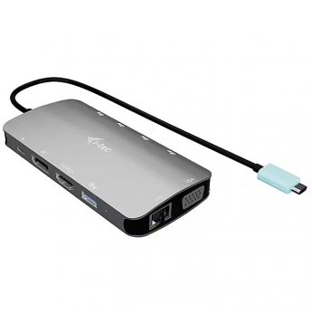 i-tec USB-C Meatl Nano 3x Display DP HDMI Docking Station Power Delivery 100 W