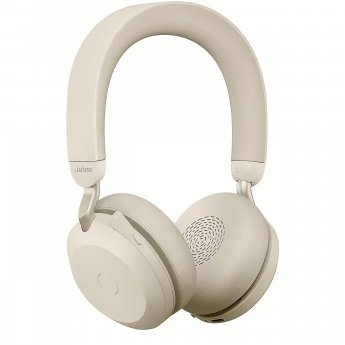 Jabra JABRA Evolve2 75 Headset on-ear Bluetooth wireless active noise cancelling USB-A noise isolating beige Optimised for UC