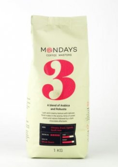 Kafijas pupiņas MONDAYS Nr.3, Arabica un Robusta, 1 kg