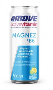 Karbonizēts dzēriens ar magniju un vitamīniem 4MOVE ACTIVE, ar saldinātājiem, bundžā, 0.5l (DEP)