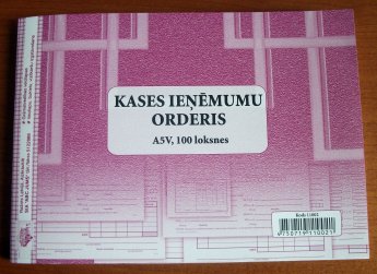 Kases ieņēmumu orderis A5V