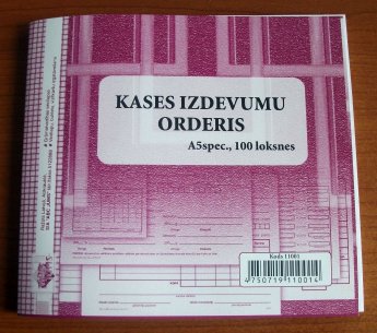 Kases izdevumu orderis A5Vspec 100 loksnes