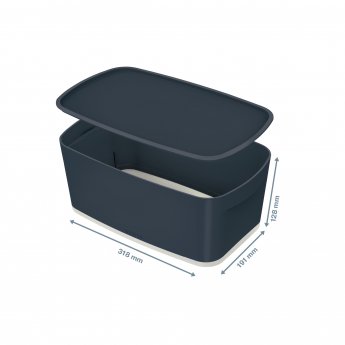 Kaste uzglabāšanai Cosy L MyBox, maza, ar vāku, pelēkā krāsā