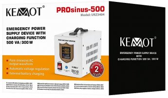 Kemot PROsinus-500 emergency power supply – a pure sine wave inverter with a 12V charging function, 230V, 500VA/300W
