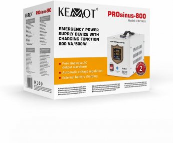 Kemot PROsinus-800 emergency power supply unit – a pure sine wave inverter with a 12V charging function, 230V, 800VA/500W
