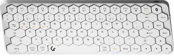 Keysonic KSK-5020BT-S Bluetooth-Tastatur (DE-Layout) [Mini Tastatur mit wabenförmigen Tasten, Multimediatasten, Aluminium, Silber/Weiß]
