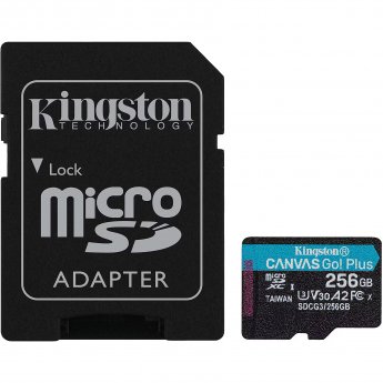 Kingston Canvas Go Plus, microSDXC, 256GB, UHS-I, U3, V30 +Adapter