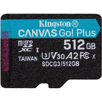 Kingston Canvas Go Plus, microSDXC, 512GB, UHS-I, U3, V30