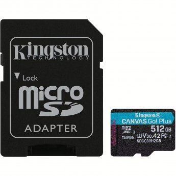 Kingston Canvas Go Plus, microSDXC, 512GB, UHS-I, U3, V30 +Adapter