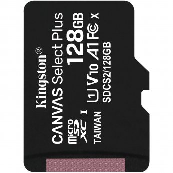 Kingston Canvas Select Plus, microSDXC, 128GB, Class 10, UHS-I, V10