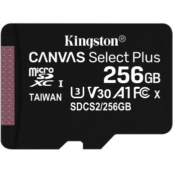 Kingston Canvas Select Plus, microSDXC, 256GB, Class 10, UHS-I, U3, V30