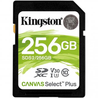 Kingston Canvas Select Plus, SDXC, 256GB, Class 10, UHS-I, U3, V30