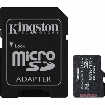 Kingston Industrial, microSDHC, 32GB, Class 10, UHS-I, U3, V30 +Adapter
