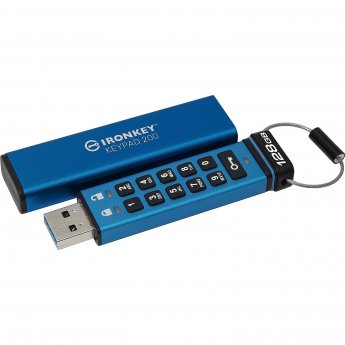 Kingston Ironkey Keypad 200, AES-256 Encrypted, 128GB, Blue