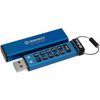 Kingston Ironkey Keypad 200, AES-256 Encrypted, 64GB, Blue