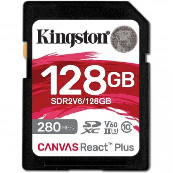 Kingston SDXC 128GB Canvas React Plus SDXC UHS-II 280R/100W U3 V60