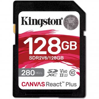 Kingston SDXC 128GB Canvas React Plus SDXC UHS-II 280R/100W U3 V60