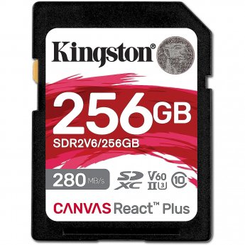 Kingston SDXC 256GB Canvas React Plus SDXC UHS-II 280R/100W U3 V60