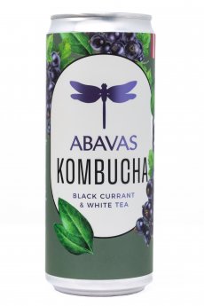 Kombuča ABAVAS, ar upenēm un balto tēju, bundžā, 0.33l (DEP)