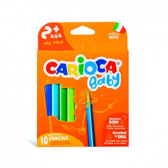 Krāsainie zīmuļi bērniem CARIOCA BABY, 10 zīmuļi