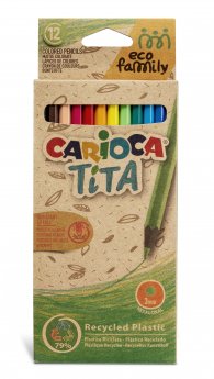 Krāsainie zīmuļi CARIOCA TITA ECOFAMILY, 12gab