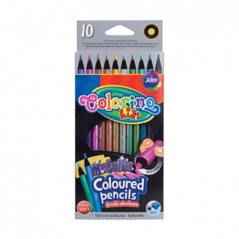 Krāsainie zīmuļi COLORINO METTALIC, 10 krāsas