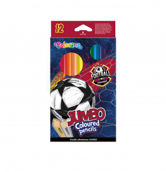 Krāsainie zīmuļi Jumbo 12 krāsas, apaļi
