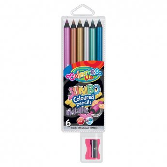 Krāsainie zīmuļi PATIO COLORINO JUMBO 6 metāliskas krāsas