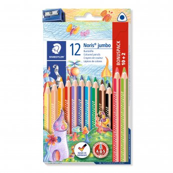 Krāsainie zīmuļi STAEDTLER Noris Jumbo, 12 gab.
