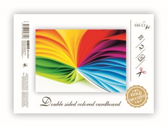 Krāsains kartons SMLT, divpusējs, A3, 160g/m2, 16 loksnes (8 krāsas)
