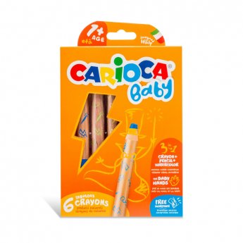 Krītiņi CARIOCA Baby 3IN1 1+  6 gab