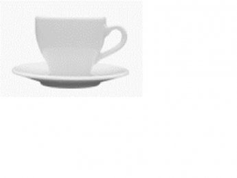Krūze Paula, ar šķīvi, porcelāns, 150 ml, 6gab