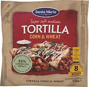 Kviešu un kukurūzas tortiļas, vidējās 336g, Santa Maria