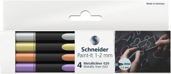 Laineri SCHNEIDER Paint - it, 4 metāliskas krāsas iepakojumā